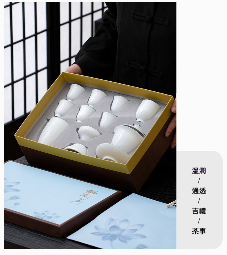 影青瓷蓋碗茶杯套組禮盒 商品詳情圖 15