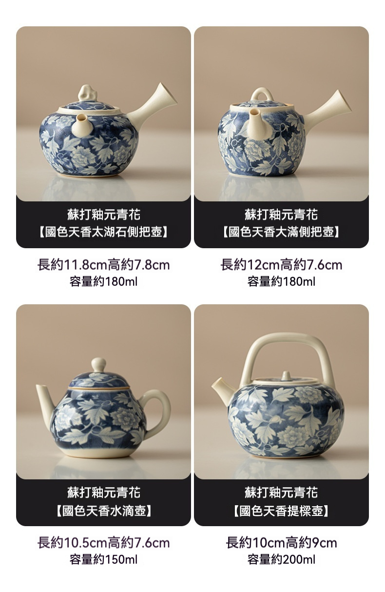 蘇打釉元青花國色天香茶壺系列 商品詳情圖 5