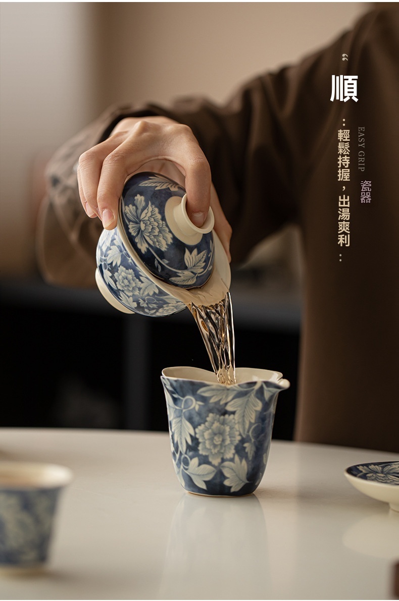 蘇打釉元青花國色天香蓋碗 商品詳情圖 10