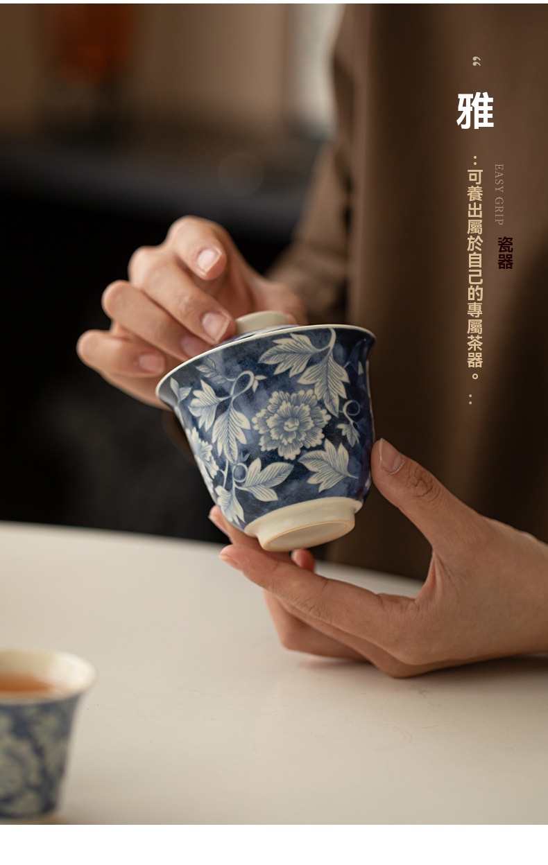 蘇打釉元青花國色天香蓋碗 商品詳情圖 16