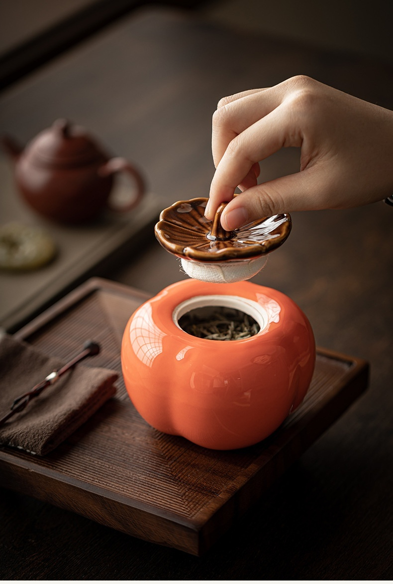 好事連連柿子茶葉罐- 南山居