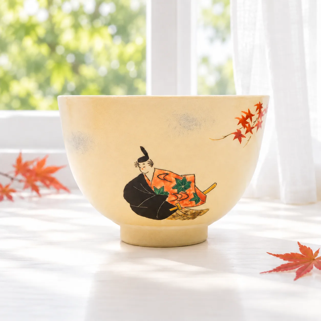 源氏七帖紅葉賀抹茶碗/ 日本隆山窯- 南山居